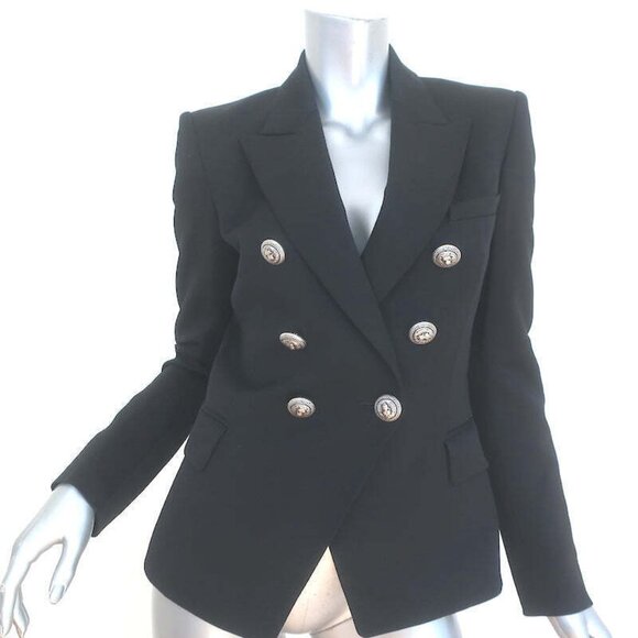 Balmain Jackets & Blazers - Balmain Double Breasted Wool Blazer Black Size 38 NEW